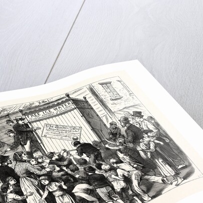 New York City: Free Distribution of Ice-Water by the Business Men's Moderation Society. A Scene in the Italian Quarter by Anonymous