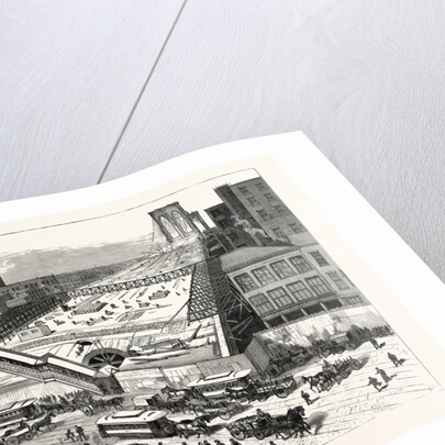 New York: View of the East River Bridge and the Approaches, Taken from the Hall of Records, City Hall Park by Anonymous