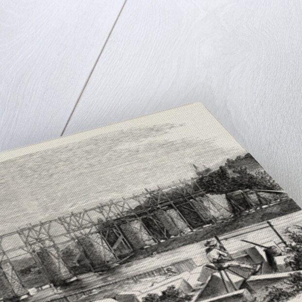 Construction of the viaduct of Mayenne, in Laval (railroad west), France by Anonymous