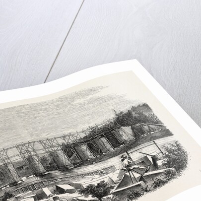 Construction of the viaduct of Mayenne, in Laval (railroad west), France by Anonymous