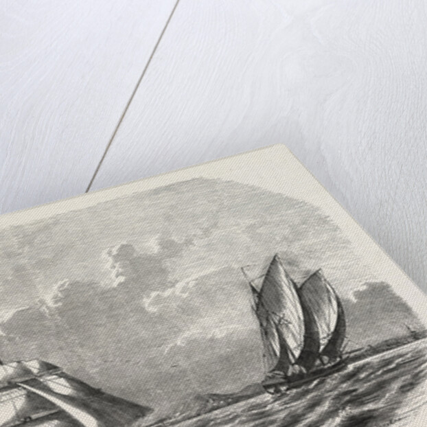 Hunting and taking the Menschikoff the Russian vessel, by the steam sloop Cocyle in the White Sea near Archangel, Russia by Anonymous