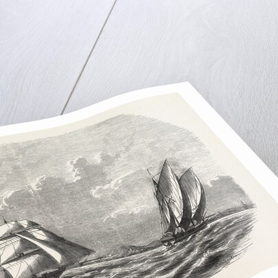 Hunting and taking the Menschikoff the Russian vessel, by the steam sloop Cocyle in the White Sea near Archangel, Russia by Anonymous