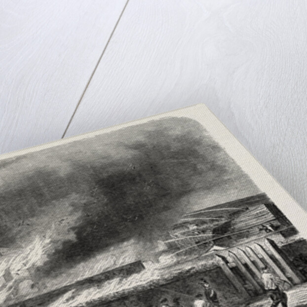 Spinning Wool and Silk Factory in Flames, Elbeuf, France. Seine-Maritime, Haute-Normandie by Anonymous