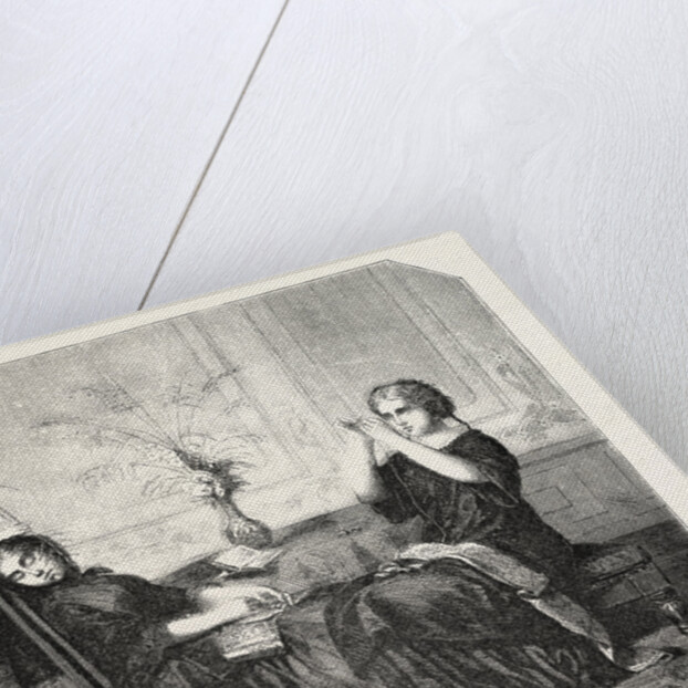 Salon of 1855. French School. Orphans, Engraving by Anonymous