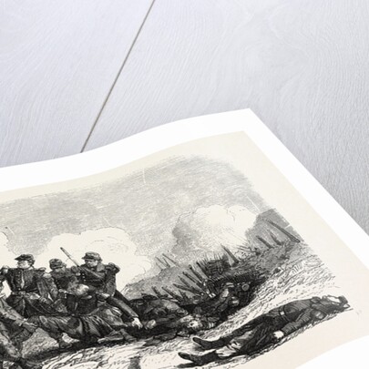 The Lieutenant Poussin, Killed in the Attack on the Central Bastion, While Removing His Injured Captain by Anonymous