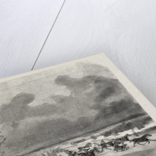 Sweden. Trotting Race on a Lake in Sweden, Engraving 1855 by Anonymous