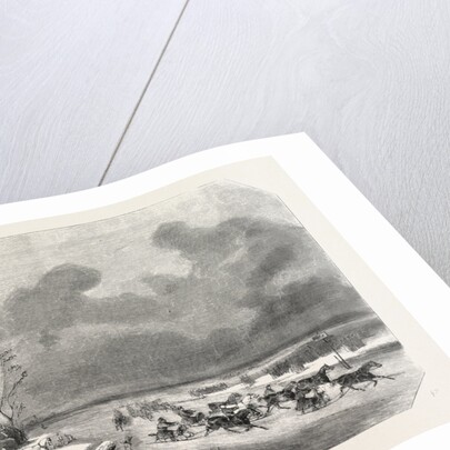 Sweden. Trotting Race on a Lake in Sweden, Engraving 1855 by Anonymous