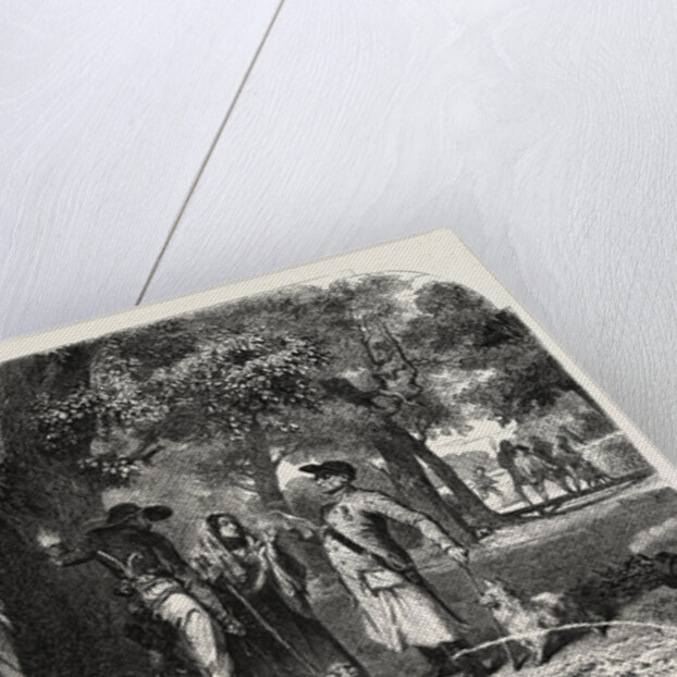 School Baden and Nassau. Gypsies, Engraving 1855 by Anonymous