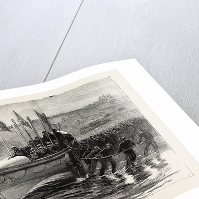 The Launch of a New Lifeboat at Cullercoats Northumberland by Anonymous