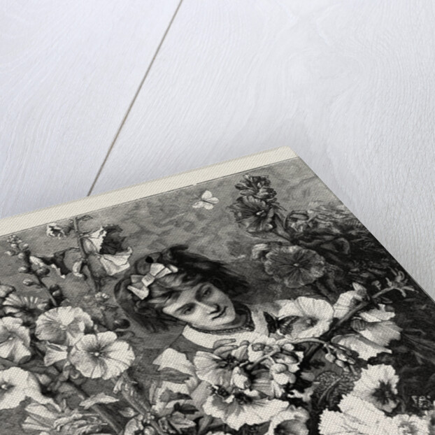 Girl Amongst Flowers by Anonymous