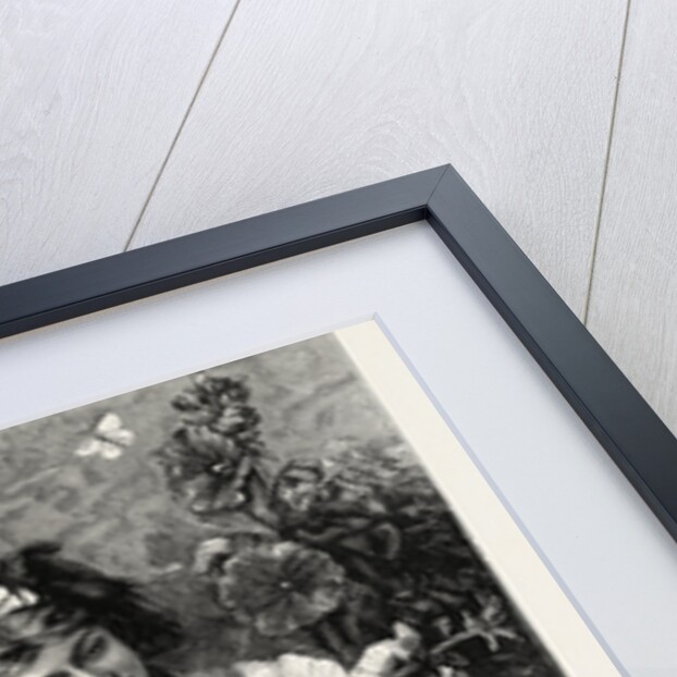 Girl Amongst Flowers by Anonymous