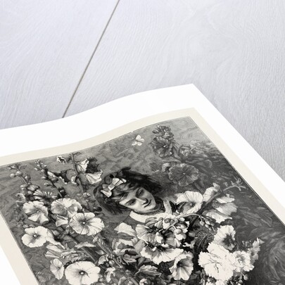 Girl Amongst Flowers by Anonymous