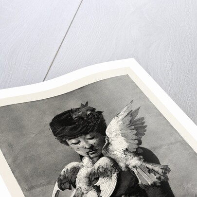 Lady and Pigeons by Anonymous