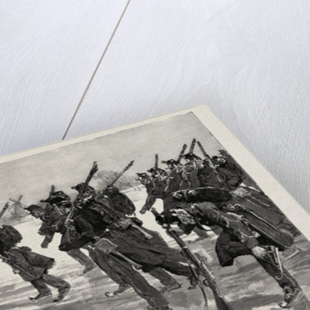 Dutch Soldiers Drilling on the Ice on the Amstel, Holland, the Netherlands by Anonymous