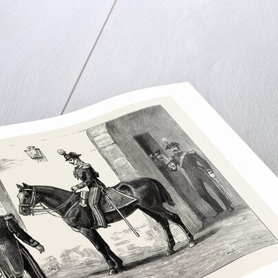 The Queen at Florence, Italy, Guard of Royal Carabineers at the Gate of the Villa Palmier, Her Majesty's Residence by Anonymous