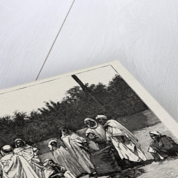 Views in Biskra, a Group of Arabs on the March by Anonymous
