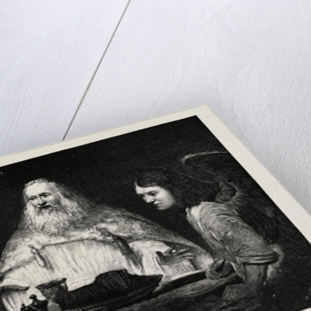 Abraham at Table with the Angels, Picture Attributed to Rembrandt by Anonymous