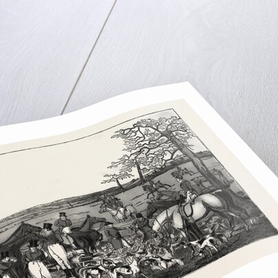 Hunting in Leicestershire, 1827, Hunt, Horse, Horses by Anonymous