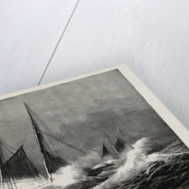 The American Fisheries Question, Fishing Schooner Icing Up in a Winter Gale, United States by Anonymous