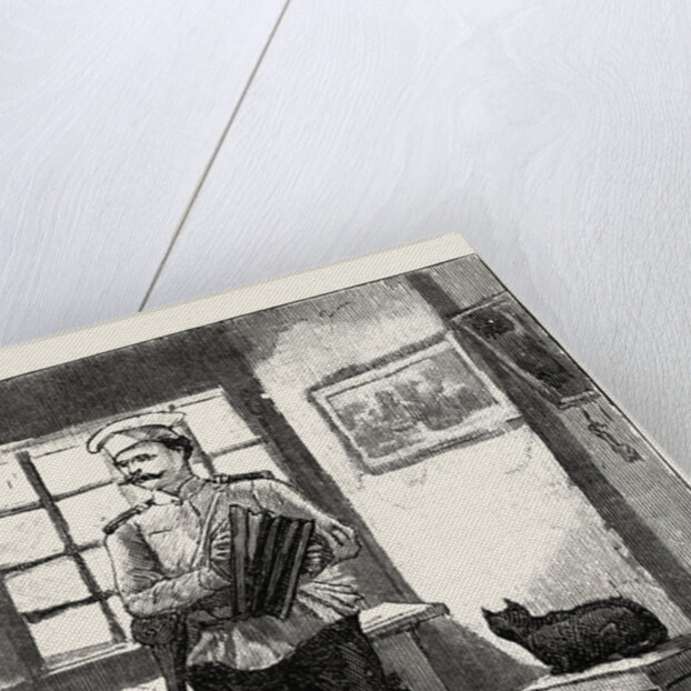 Kharsakov, Russia: an Ogre, the Corporal in Charge Amuses Himself with the Concertina by Anonymous