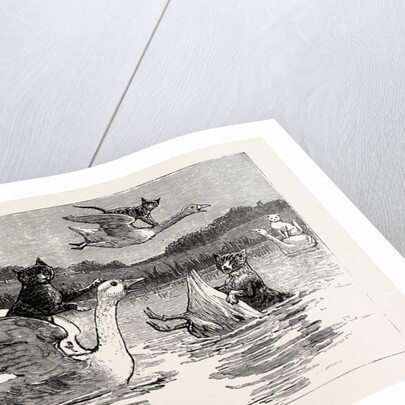 To Show Them His Poultry, He Turned Them All Loose, When Each Nimbly Leaped on the Back of a Goose, which Frightened Them So, that They Ran to the Sea, and Half-Drowned the Cats of Dame Wiggins of Lee by Anonymous
