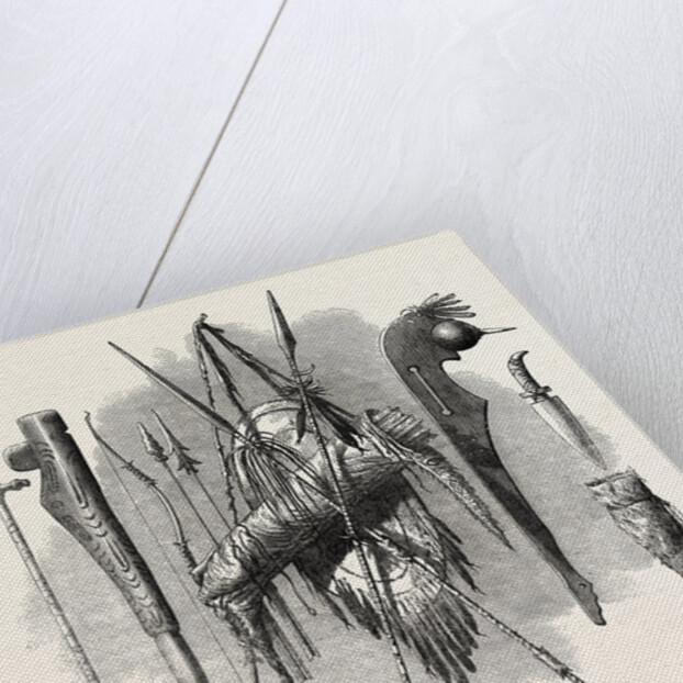 Indian Weapons; Spear, Axe, Bow and Arrow by Anonymous