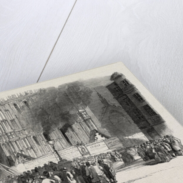Fire in the Clock Tower of the New Houses of Parliament, London by Anonymous