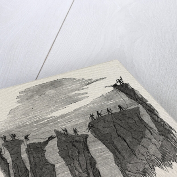 Climbing the Mont Blanc: The Party Crossing the Glacier Des Bossons, Alps, French Alps, France by Anonymous