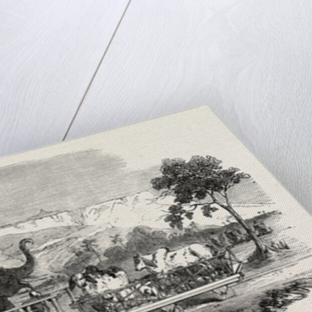 Railway from Calcutta to Delhi: Baggage Train Passing the Fortress of Rhotas, India by Anonymous