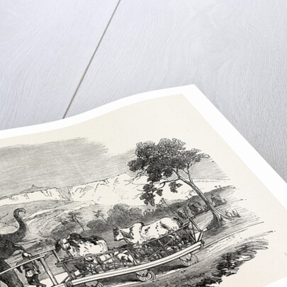 Railway from Calcutta to Delhi: Baggage Train Passing the Fortress of Rhotas, India by Anonymous