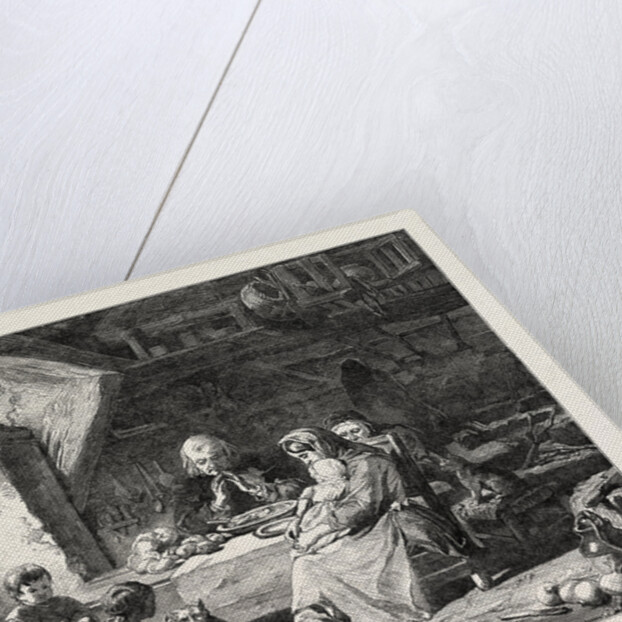 Exhibition of the British Institution, the Grace; Saying a Prayer Before Dinner by Anonymous