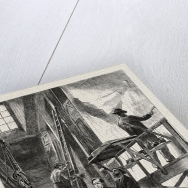 A Scene Painter's Studio: Preparing for Christmas, Sketched at the Haymarket Theatre, London by Anonymous