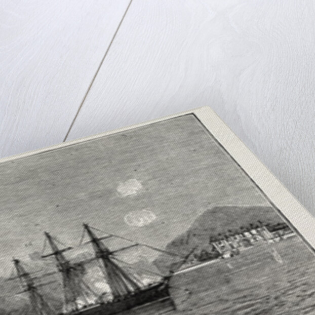 The Cartagena Insurrection, Spain: The Bombardment, Insurgent Frigates Firing from the Harbour on the Government Land Batteries by Anonymous