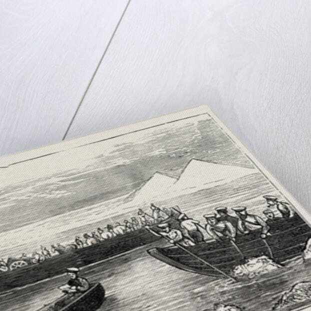 The Russian Expedition to Khiva: Passing the River Amu Darya by Russian Troops by Anonymous