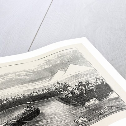 The Russian Expedition to Khiva: Passing the River Amu Darya by Russian Troops by Anonymous