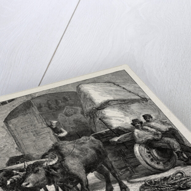 The Raw Material: A Team of Buffaloes Bringing Marble to a Sculptor's Studio in Rome, Italy by Anonymous