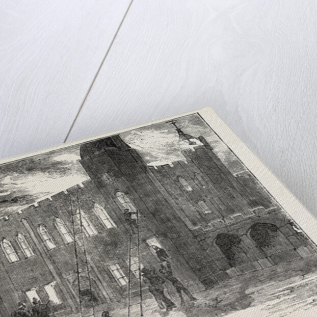 The Fire at the Royal Military Academy at Woolwich, UK: View from the Courtyard, 7 A.M. by Anonymous