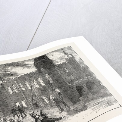 The Fire at the Royal Military Academy at Woolwich, UK: View from the Courtyard, 7 A.M. by Anonymous