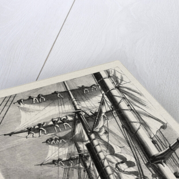 The Livingstone Expedition in Africa: H.M.S. Lynx, Sent for the Relief of the Expedition, Taking in Sail During a Squall by Anonymous