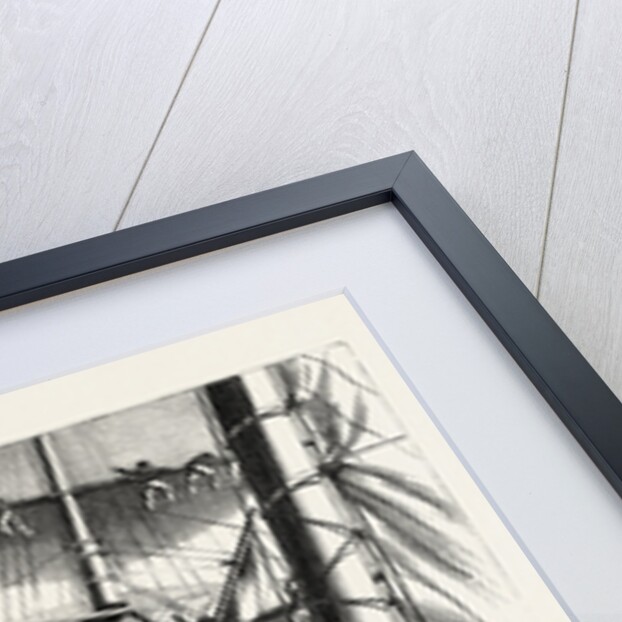 The Livingstone Expedition in Africa: H.M.S. Lynx, Sent for the Relief of the Expedition, Taking in Sail During a Squall by Anonymous