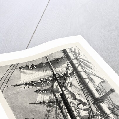 The Livingstone Expedition in Africa: H.M.S. Lynx, Sent for the Relief of the Expedition, Taking in Sail During a Squall by Anonymous