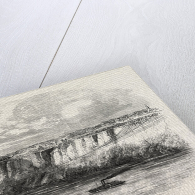Farina, with a Man on His Back, Crossing the Niagara on a Tightrope, Seen from Clifton House Balcony, August 29, 1860 by Anonymous
