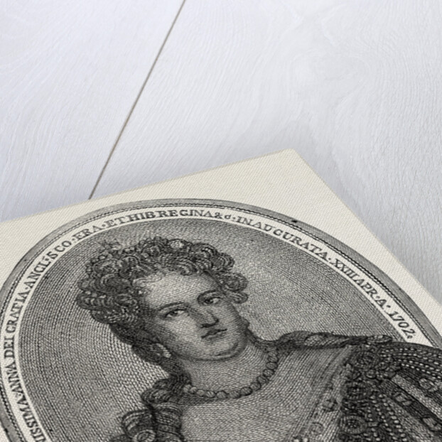 Portrait of Queen Anne Composed Entirely of Minute Writing by Anonymous