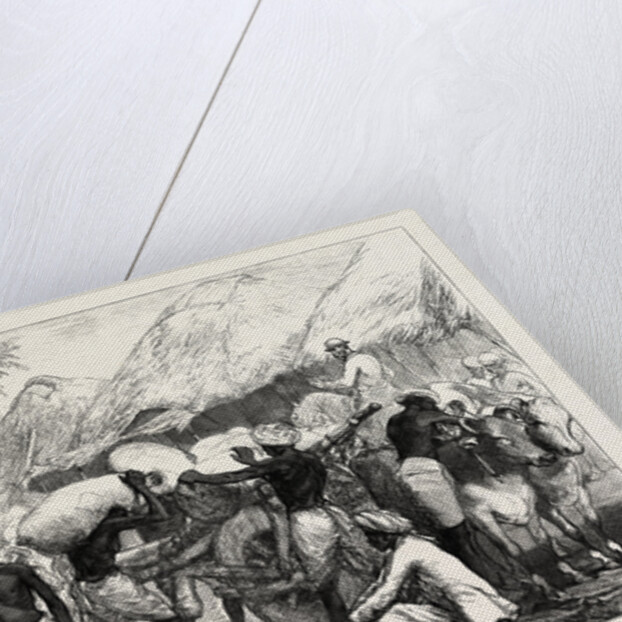 The Famine in Bengal: Loading Grain Carts Near Calcutta by Anonymous