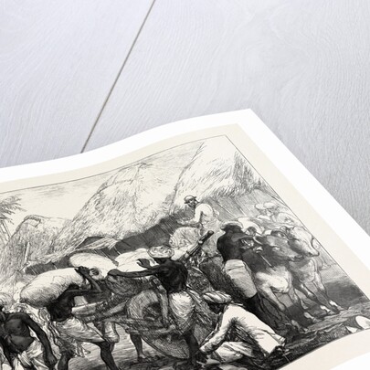 The Famine in Bengal: Loading Grain Carts Near Calcutta by Anonymous