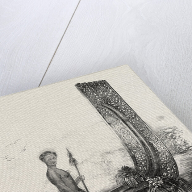 Maori Chief, and Carved Stern of a New Zealand Canoe by Anonymous