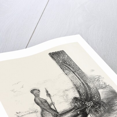 Maori Chief, and Carved Stern of a New Zealand Canoe by Anonymous