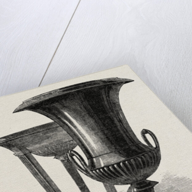 Black Marble Vase and Tripod by Anonymous