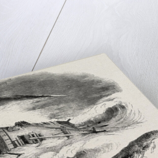 Wreck of the Mary Gray, Upon the Longsear Rocks, Seaton Carew, Durham, Firing Carte's Rocket by Anonymous