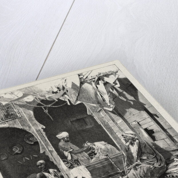 A Barber's Shop at Cairo: Discussing the Situation, Egypt by Anonymous